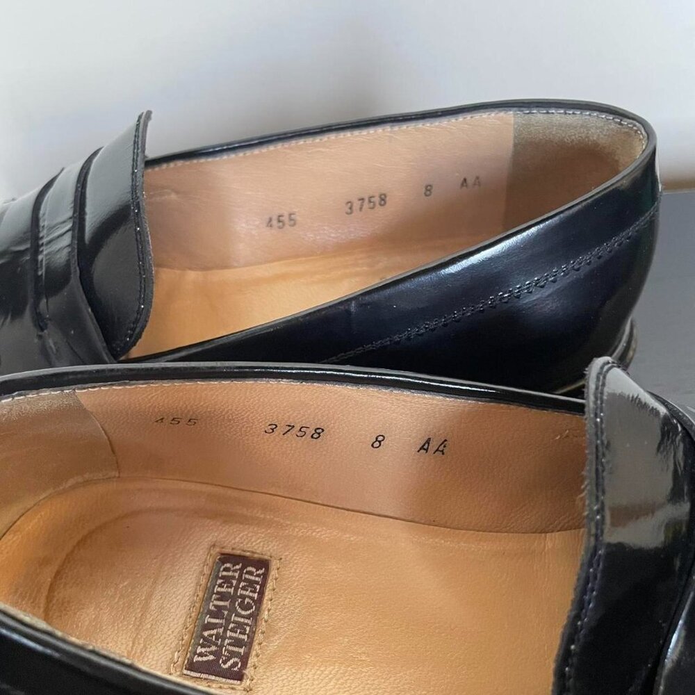 Walter Steiger black leather chunky lug sole loafers - Picture 5 of 6